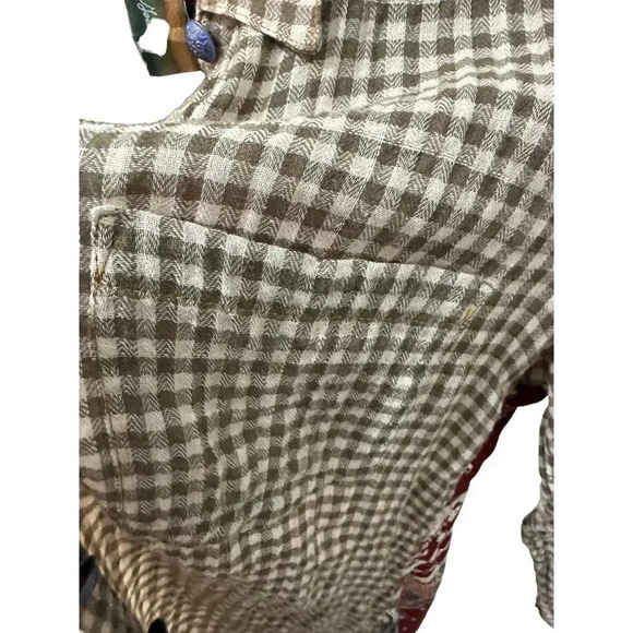 Aratta Silent Journey Women Long Sleeve Button Down Collared Plaid Shirt Size S - Picture 12 of 12